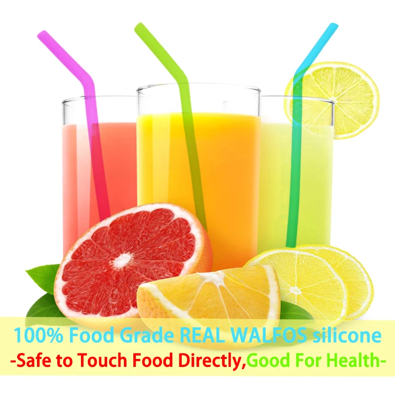 WALFOS комплект из 2-х Многоразовые соломинкой гибкие Еда Класс Нержавеющая сталь