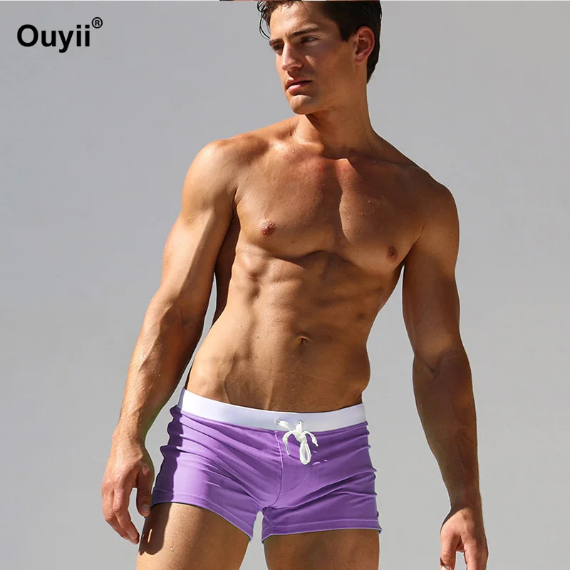 2019 New Swimming Trunks Men's Straps Quick-drying Beach Shorts Summer Fashion Solid Color Pants | Спорт и развлечения