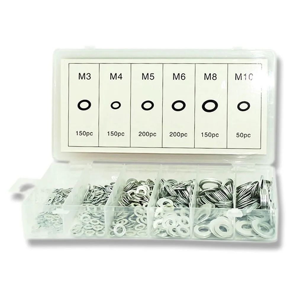900Pcs Metal Flat Washer Assortment Gasket Ring Sheet Assorted Washers Steel M3 M4 M5 M6 M8 M10 ZK186 | Обустройство дома