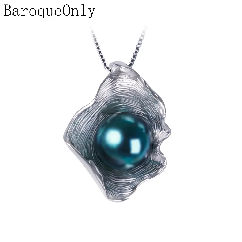 Колье с жемчужной подвеской в виде ракушки 9 5 10 мм серебро 925 пробы|necklace designer|necklace