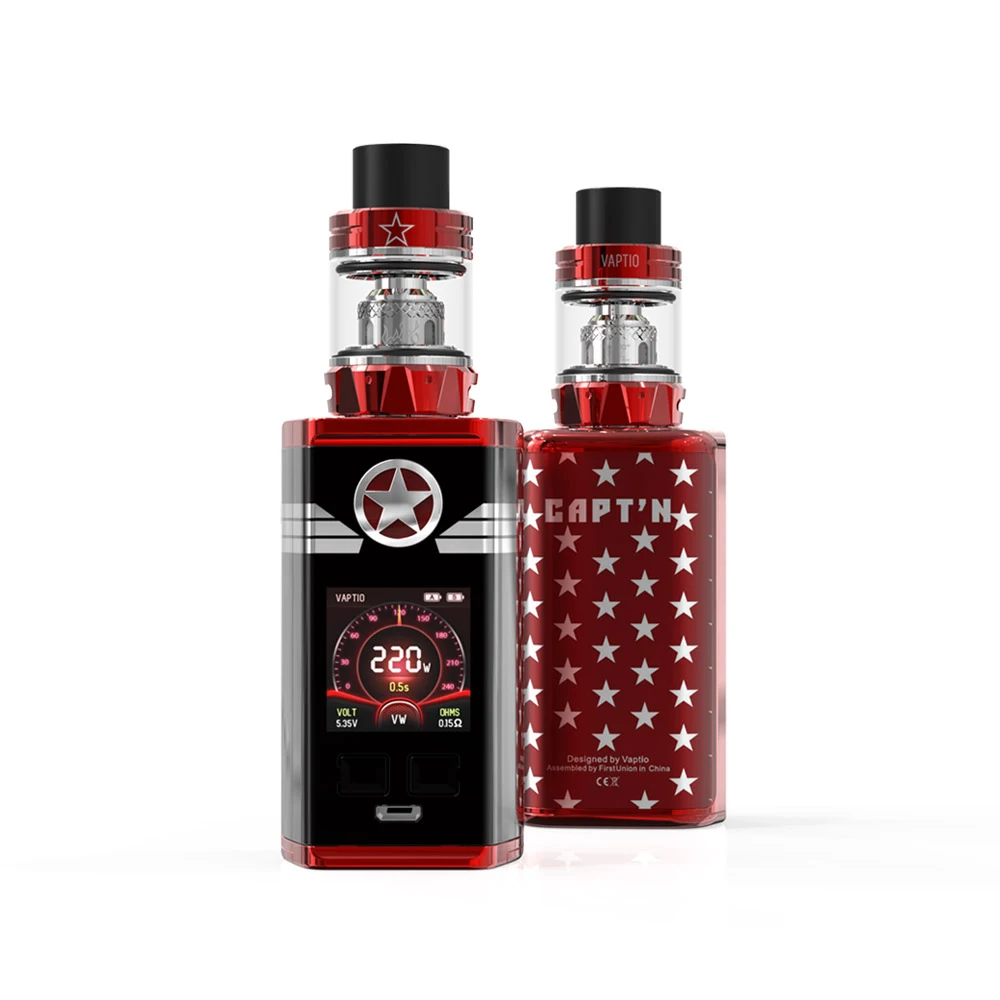 Набор для вейпа Vaptio capn TC 220 Вт с баком парагона 8 мл/2 мл 4 3-дюймовым TFT-экраном 1 3 s |