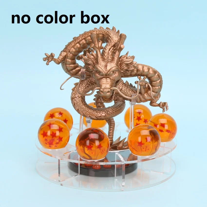 15 см Аниме Драконий жемчуг Z фигурки Shenron Dragonball Z Набор фигурок Esferas Del Dragon+ 7 шт 3,5 см шары+ полка фигурки DBZ - Цвет: glodenset nocolorbox