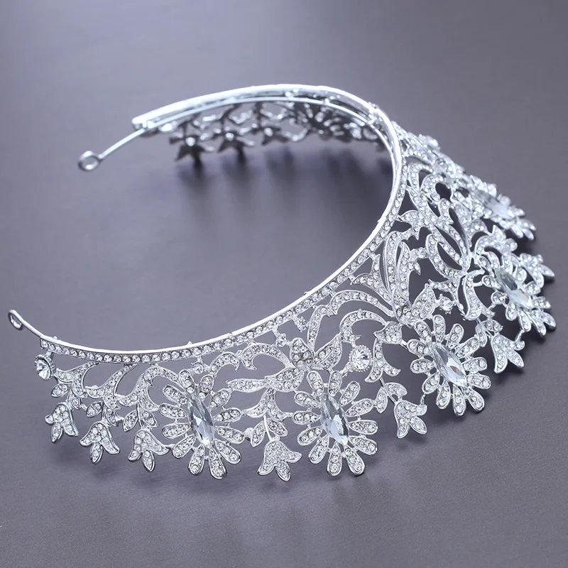 ZUANZHIBAO New 2019 Luxury Big Baroque Tiara Bridal Crown Charm Women Wedding Hair Accessories Royal Crystal Tiaras And Crowns | Украшения