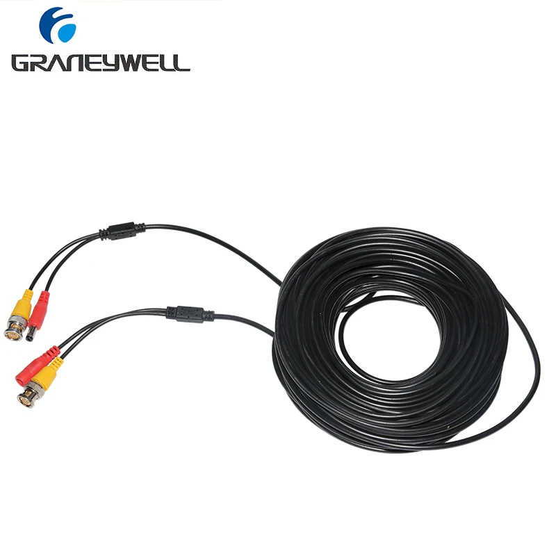 BNC Video Power Siamese Cable 65ft 18m for Analog AHD CVI CCTV Surveillance Camera DVR Kit | Безопасность и защита