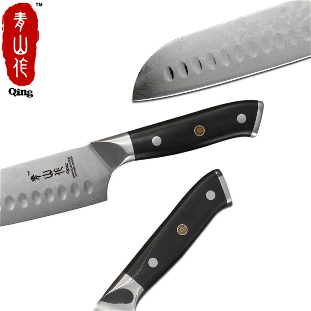 QING Профессиональный дамасский нож 8 &quot7&quot 6 5 &quot5&quot &quot3 5&quot дюймов кухонный VG10