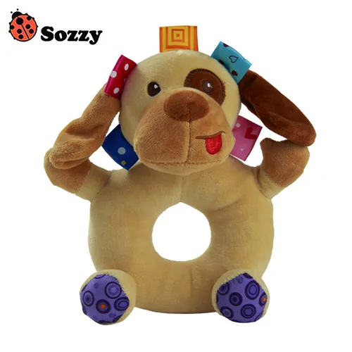 Dog Sozzy Baby мягкая игрушка-погремушка, милые животные, мультяшная фигурка для 0-12 месяцев, развивающие колокольчики, звенящие, ручные игрушки, подарок - Цвет: Dog