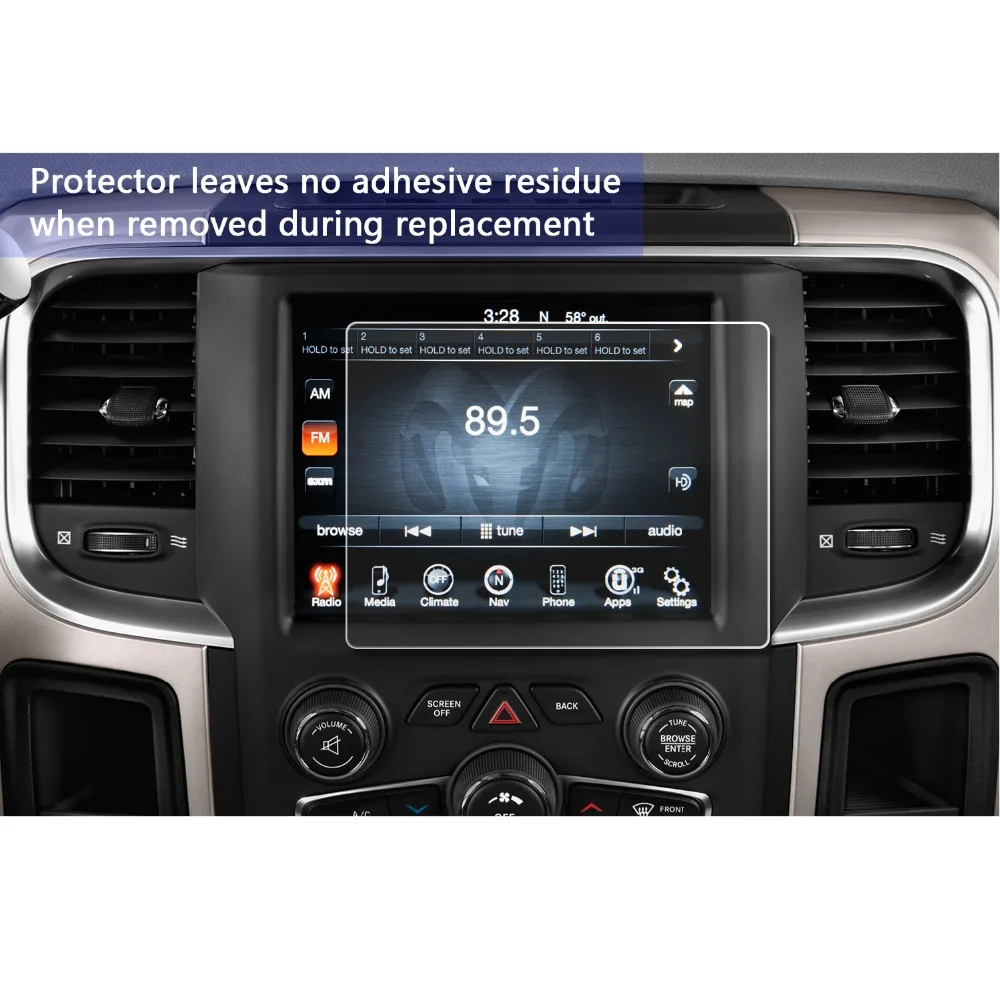 RUIYA 2 шт ПЭТ-экран протектор для Dodge Ram 1500 2500 3500 Uconnect 8,4 дюймов Автомобильный gps навигационный дисплей, прозрачный и прозрачный