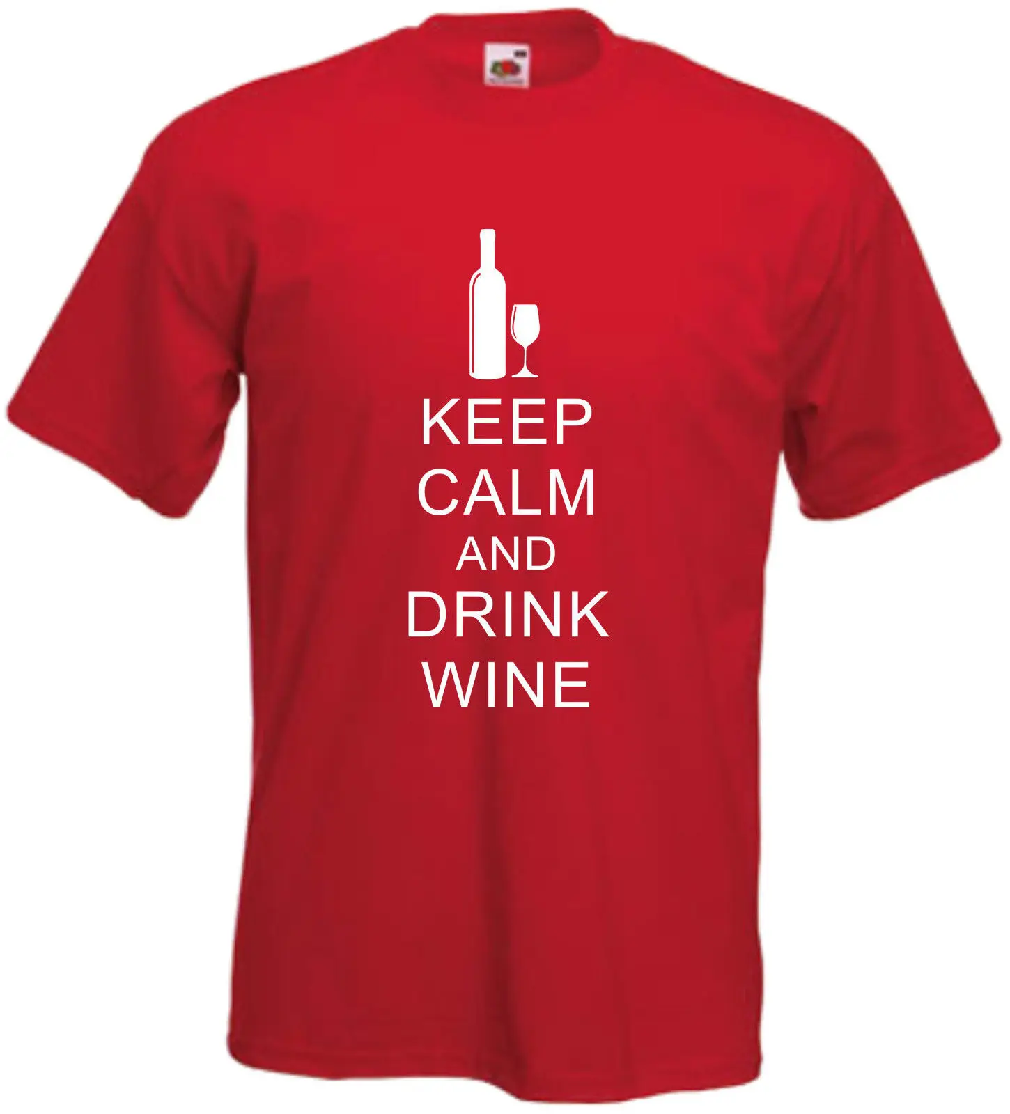 Футболка с короткими рукавами и надписью Keep Calm And Drink Wine забавная комедийная