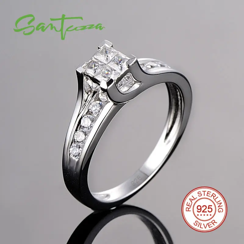 Серебряные кольца для женщин обручальное свадебное кольцо кубический циркон CZ