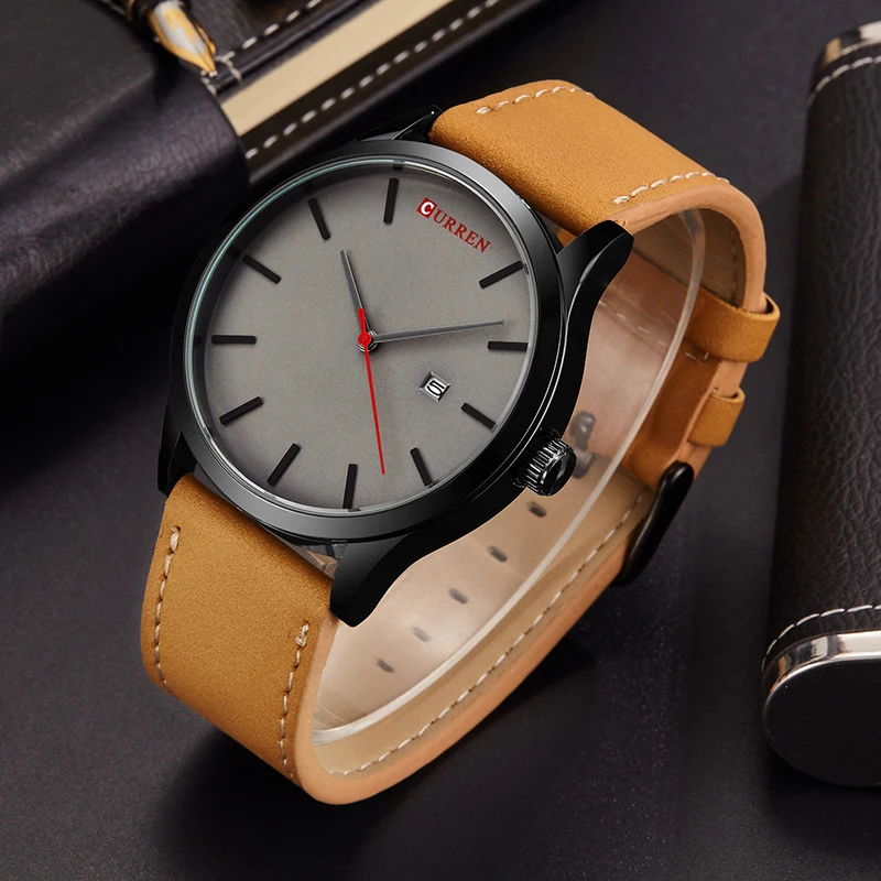 CURREN лучший бренд Роскошные Кварцевые часы мужские деловые повседневные Черные