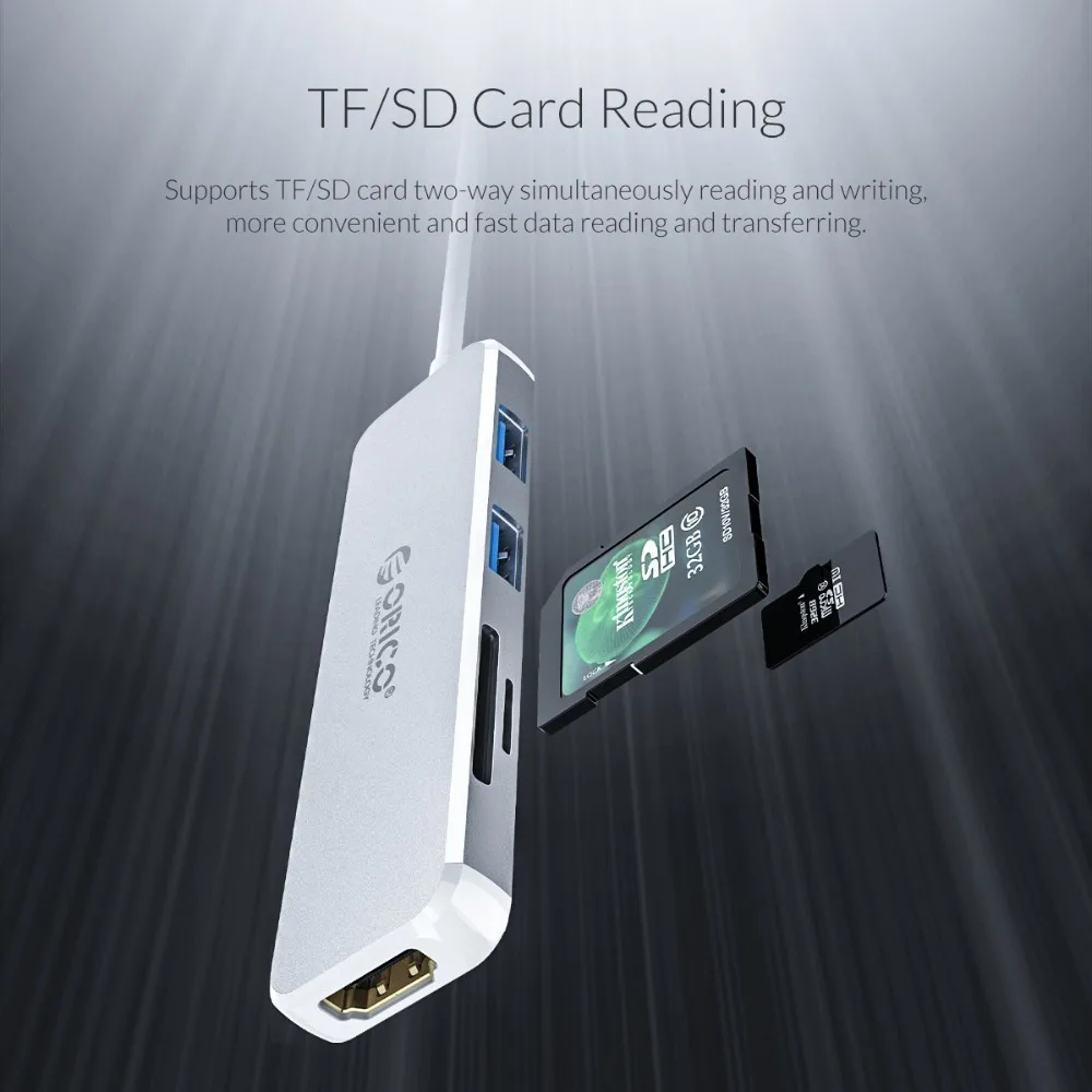 ORICO usb-хаб USB C до 3,0 концентратор HDMI VGA адаптер алюминиевый сплав USB разветвитель для MacBook samsung Galaxy S10 huawei mate 20 Pro