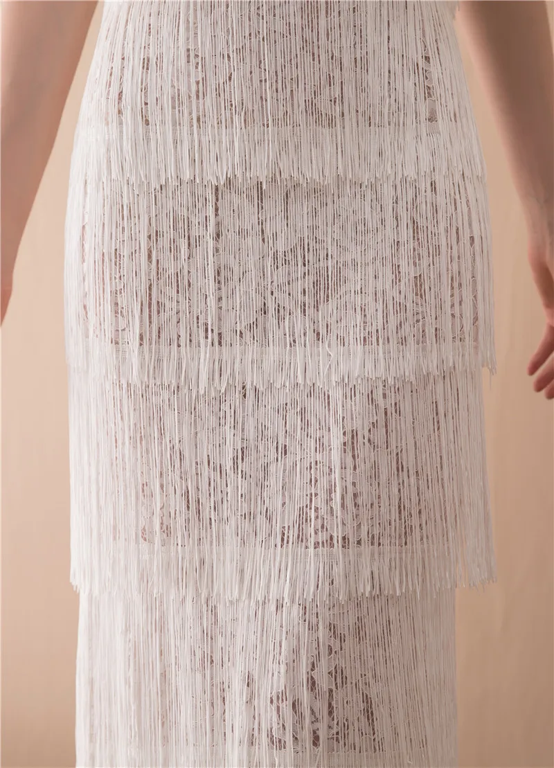 Белое кружевное вечернее платье Forevergracedress 2019 без рукавов официальное