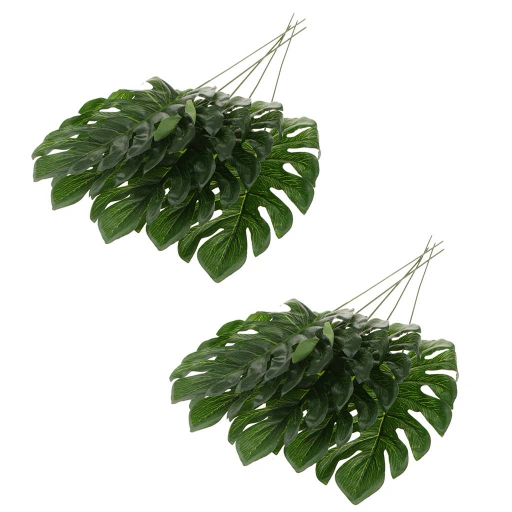 10x большой лист пальмы монстеры Искусственный для домашнего двора Свадебный