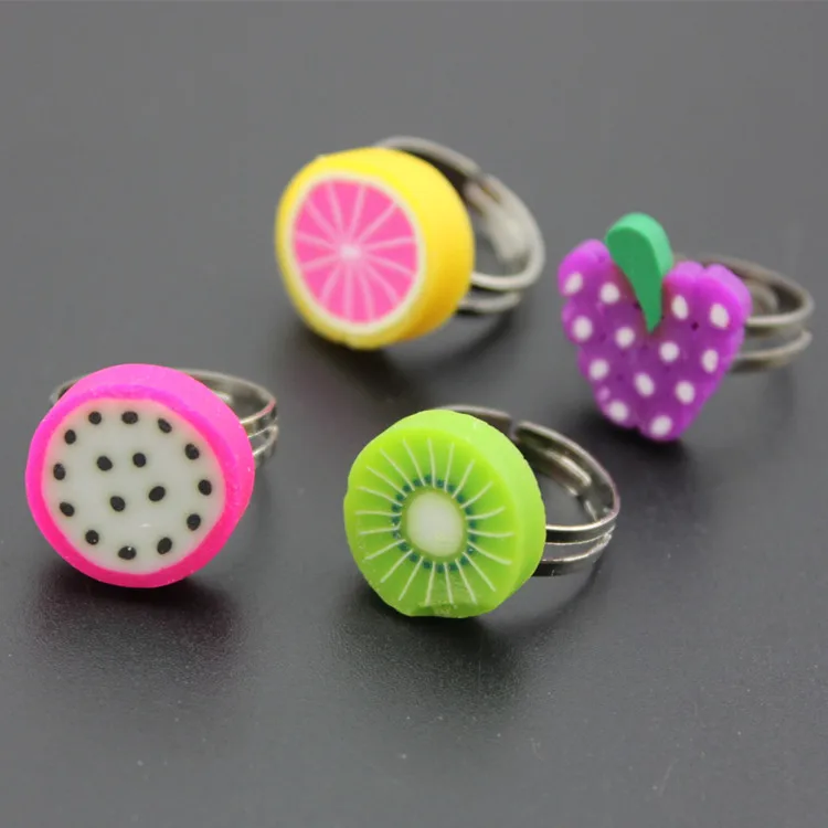 Детские открытые кольца из полимерной глины Fimo 10 шт./лот для вечеринки/дня