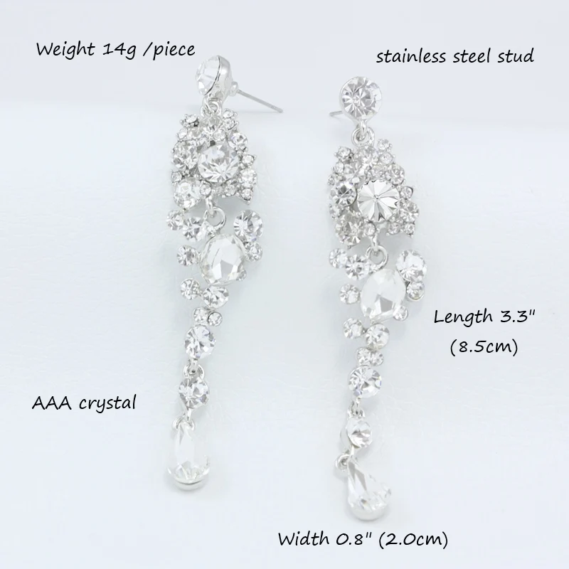 Модные длинные серьги OCESRIO неправильной формы с кристаллами для женщин Свадебные