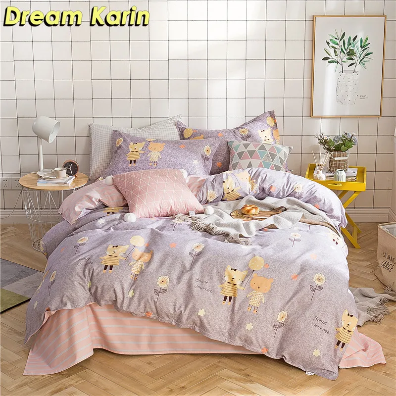 Простой стиль постельных принадлежностей с наволочкой милый полиэфирный