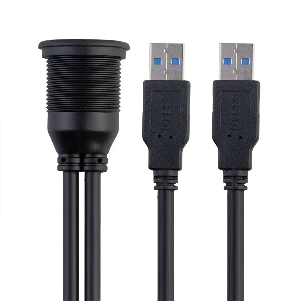USB адаптер для подключения к приборной панели автомобиля с заподлицо, панель приборной панели, 3,0 порт, кабель-удлинитель для мотоцикла, лодки