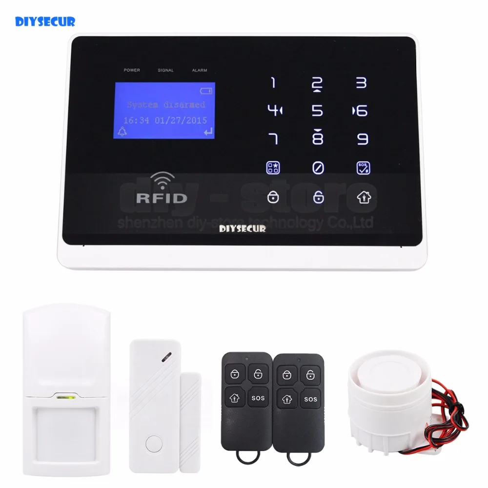 DIYSECUR Беспроводная и Проводная защита зоны GSM домашняя охранная сигнализация +