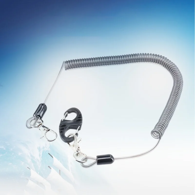 Fishing Security Rope Coiled Safety Wire Steel Inside Attached with Drop Tackle Tool | Спорт и развлечения