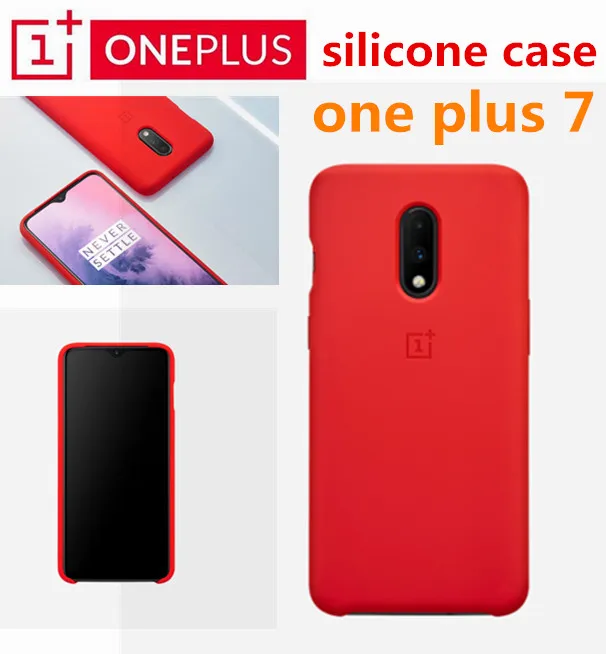 Чехол ONEPLUS 7 из жидкого силикона, шелковистый мягкий на ощупь защитный чехол для one plus 7 красного цвета