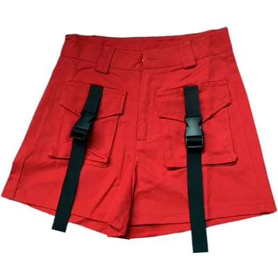 Новое поступление 2019 свободные однотонные повседневные шорты черные красные