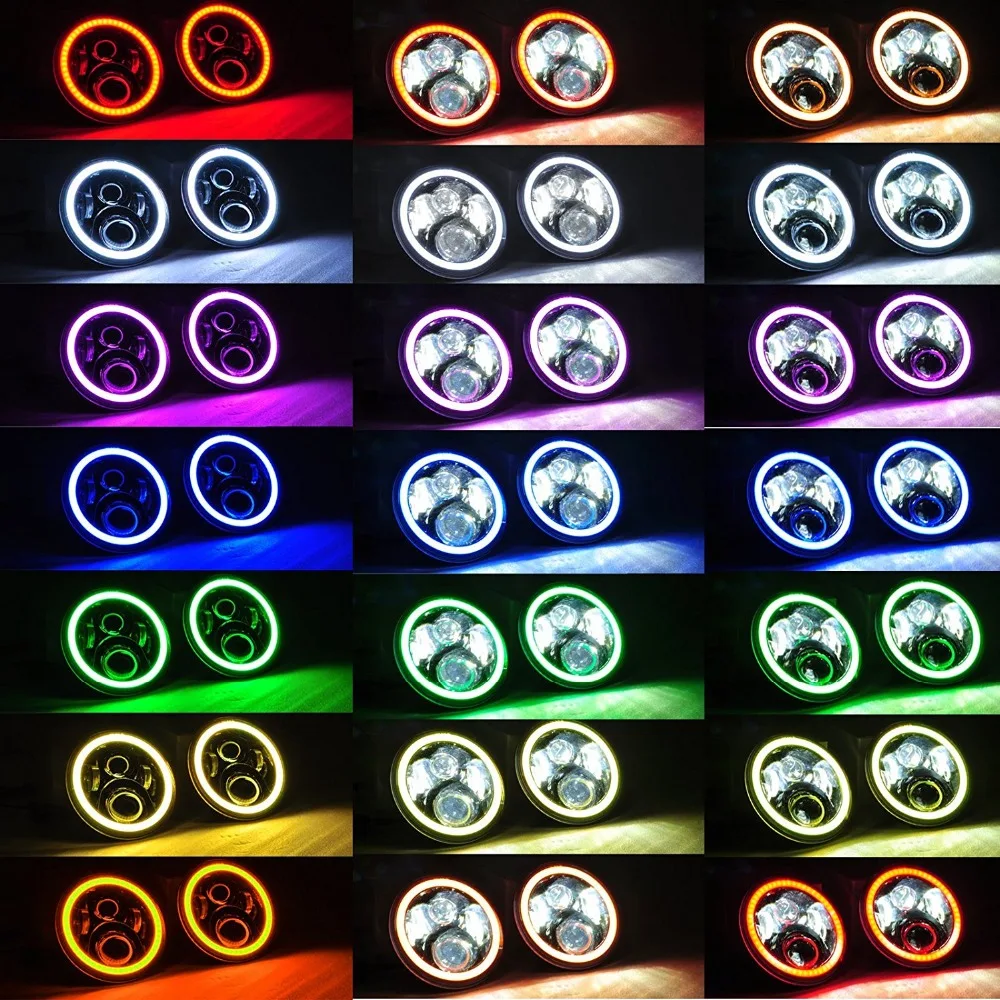 7 &quotH4 RGB Halo Bluetooth приложение управления светодиодная фара корпус кронштейн для