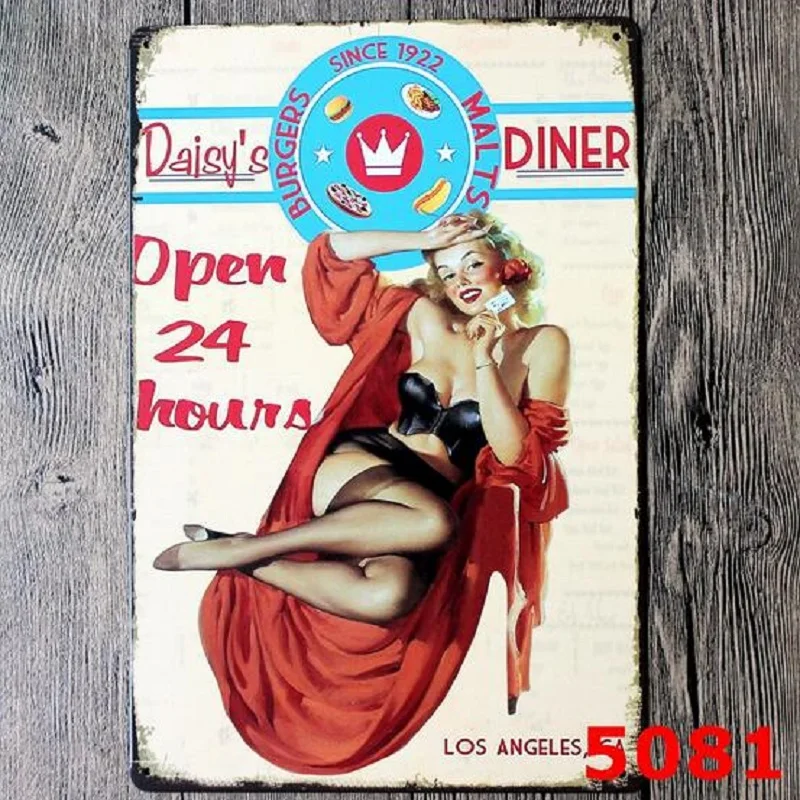 Винтажный домашний декор Placa Decorativa металлические знаки Ретро Бар Кафе showgirl KTV