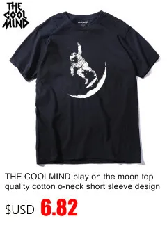 COOLMIND MO0118A с круглым вырезом, хлопок, трикотажная летняя уличная стильная повседневная мужская футболка с коротким рукавом, крутая свободная футболка, Мужская футболка