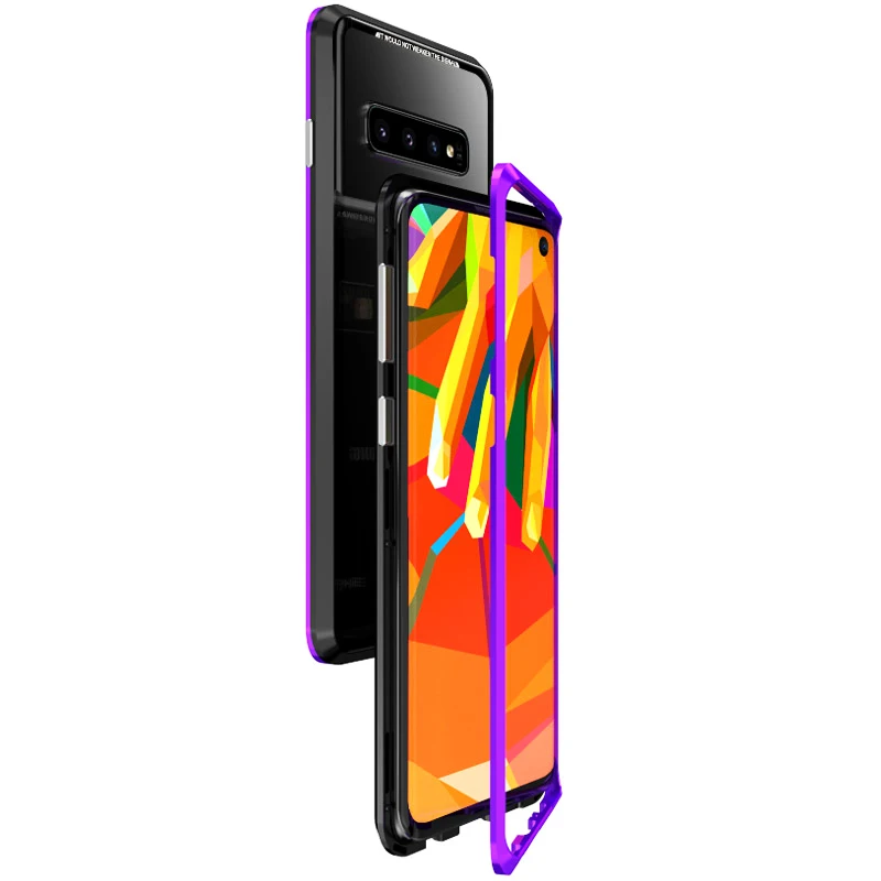 Чехол с магнитной адсорбцией для samsung Galaxy S10 Plus Lite S10+ металлический защитный чехол-бампер для samsung S10e S10Plus S 10 - Цвет: -Black Purple-