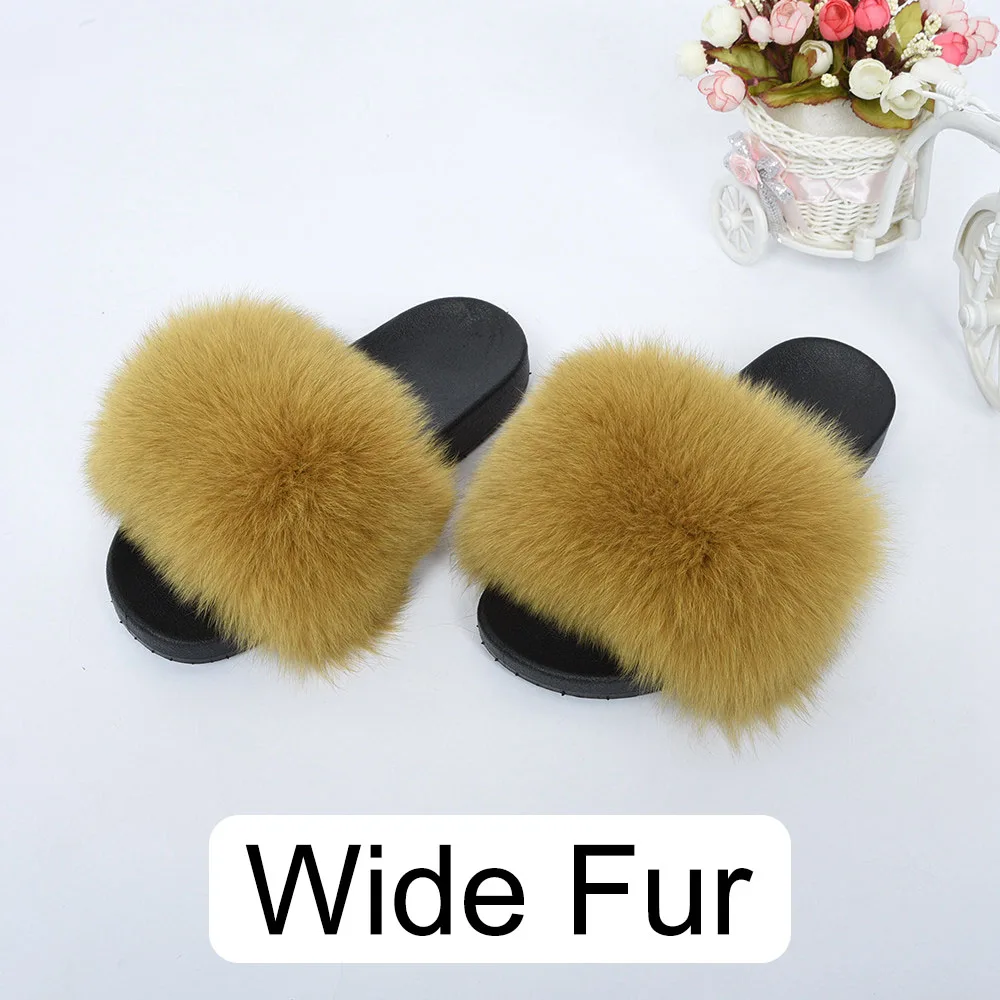 Dark Yellow 14cm Новинка года; женские меховые шлепанцы наивысшего качества; меховые шлепанцы с натуральным лисьим мехом для дома; S6042 - Цвет: Dark Yellow 14cm