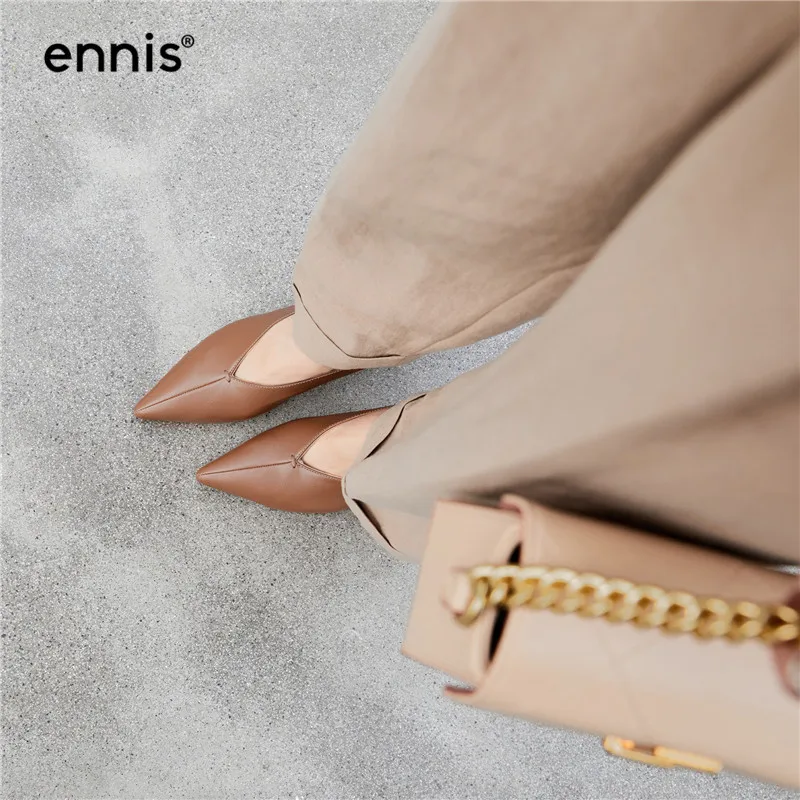 ENNIS/ г., туфли-лодочки на высоком каблуке-шпильке женская обувь Туфли-лодочки из натуральной кожи женские неглубокие повседневные туфли модные демисезонные Туфли на каблуке, P947