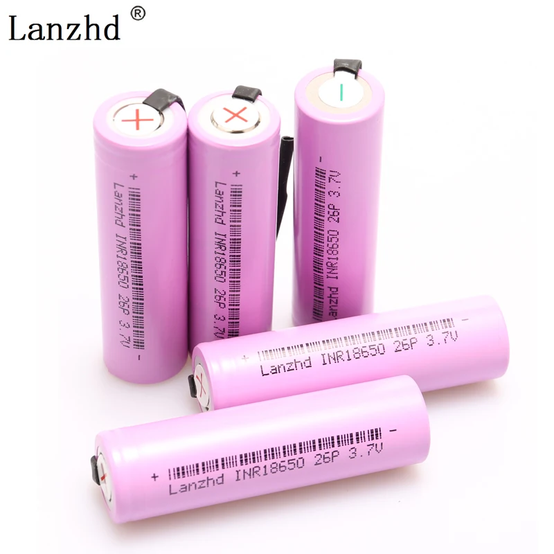 

18650 bettery Li-ion 3.7V 18650 Rechargeable Battery DIY Nickel Sheets 20A Discharge 2600mAh