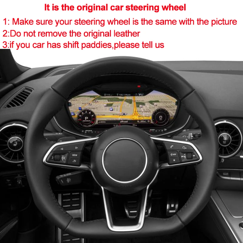 HuiER ручная швейная крышка рулевого колеса для Audi TT оплетка на рулевом колесе прочные автомобильные аксессуары