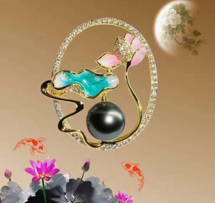 Lotus pond moonlight real freshwater pearl brooches | Украшения и аксессуары