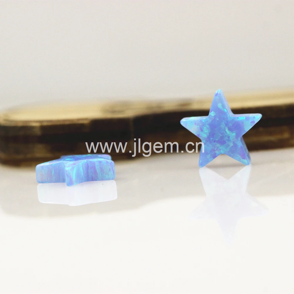 

2pcs/lot In Stock !!! Free shippping Lovely 10mm Synthetic light blue color op06 Opal star gems stone for fashion jewelry