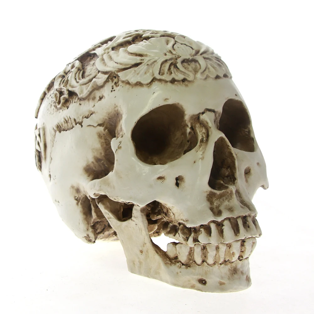 1:1 Статуэтка Череп декоративная статуэтка Реалистичная голова скелета орнамент