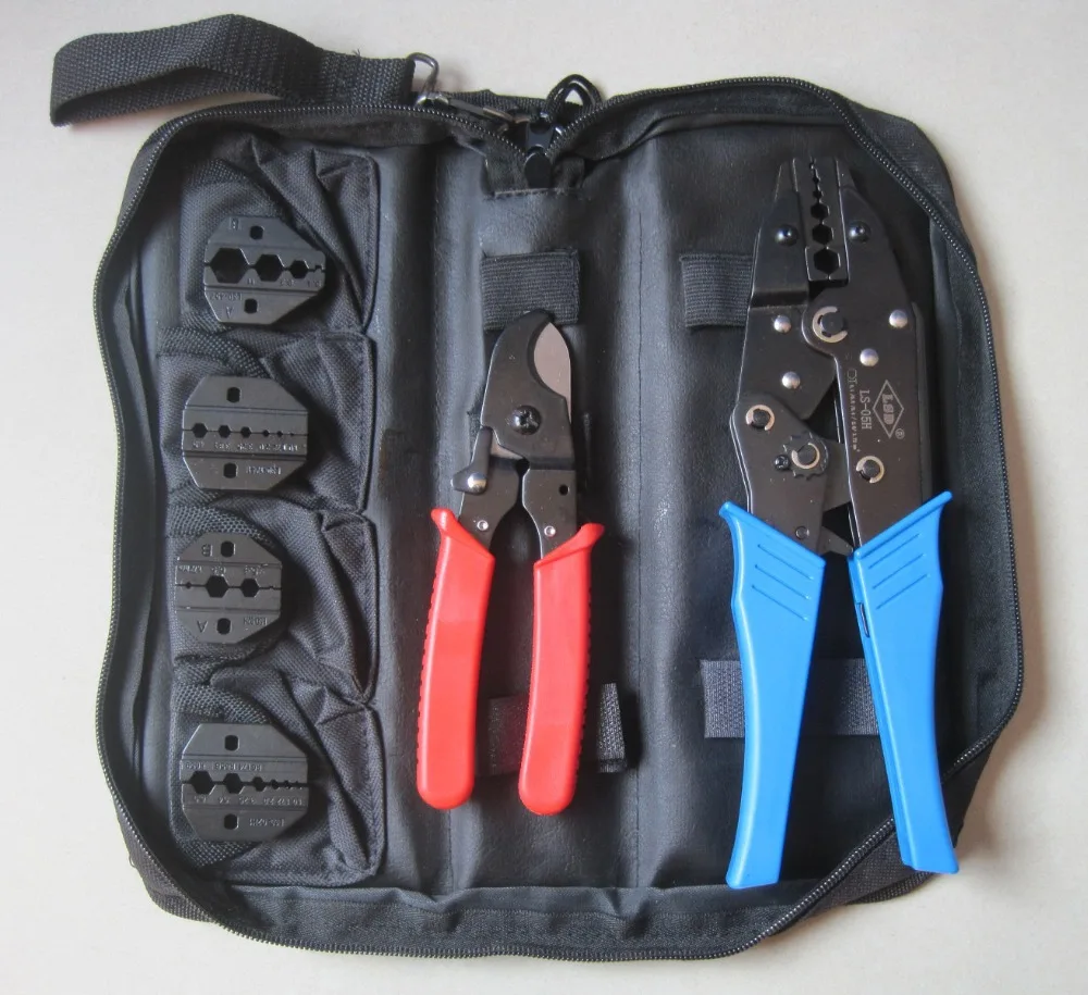 Набор инструментов для обжима коаксиального кабеля со сменными наконечниками ТВ