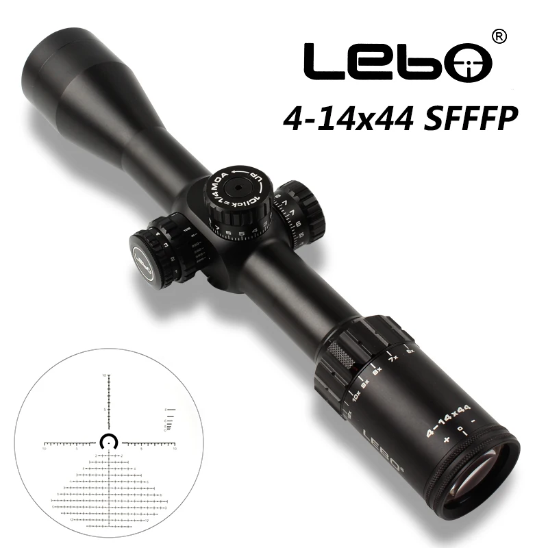 Бренд LEBO 4 14x44 FFP Тактический рифлекскоп пневматическая охотничья Оптика прицел