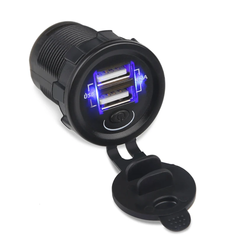 

Автомобильное зарядное устройство с двумя USB-портами, 12 В, 24 В, 5 В, 4,2 А
