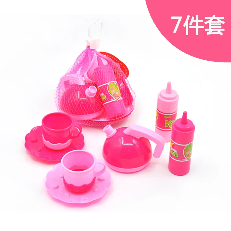 Детский игровой набор для дома имитация посуды чайник чашка фрукты и аксессуары