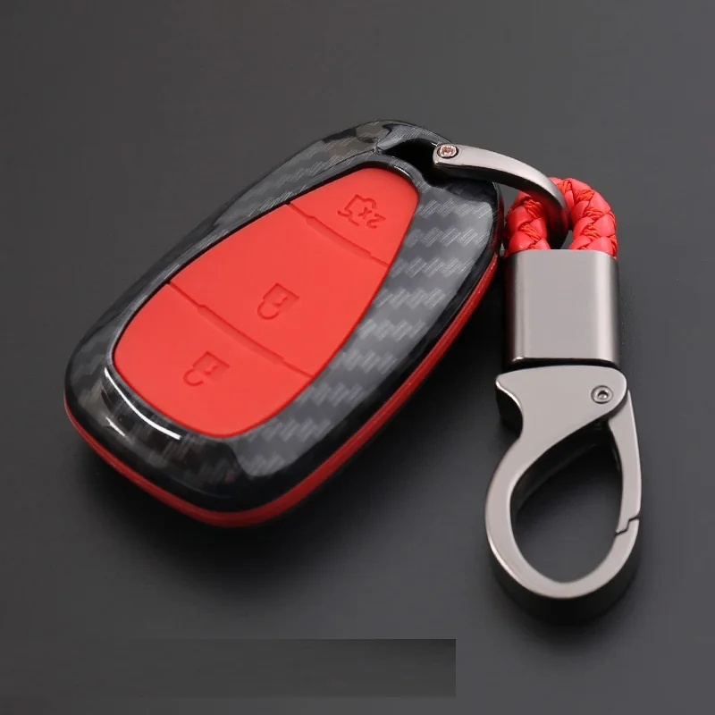 B Carbon Red Автомобильный держатель для ключей на сумку из углеродного волокна с принтом для CHEVROLET MALIBU EQUINOX CRUZE CAMARO аксессуары - Название цвета: B Carbon Red