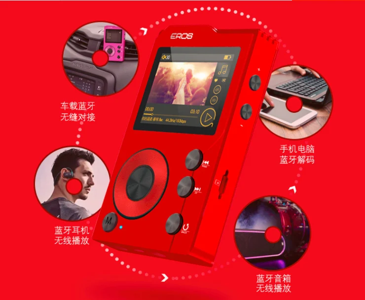 Aigo EROS K Bluetooth 4,0 без потерь Hifi MP3 плеер мини HiBylink DSD DAC AXU аудио музыкальный плеер USB поддержка OTG 128 Гб TF