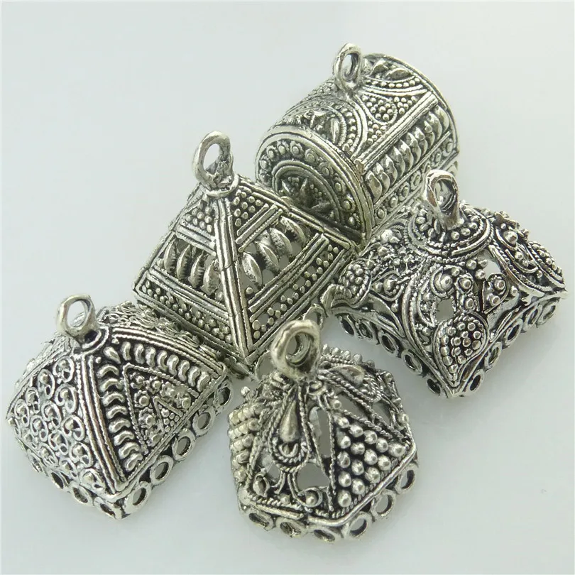 Винтажный квадратный кулон в форме лепестка с бусинами 5 кратный микс|filigree pendants|f