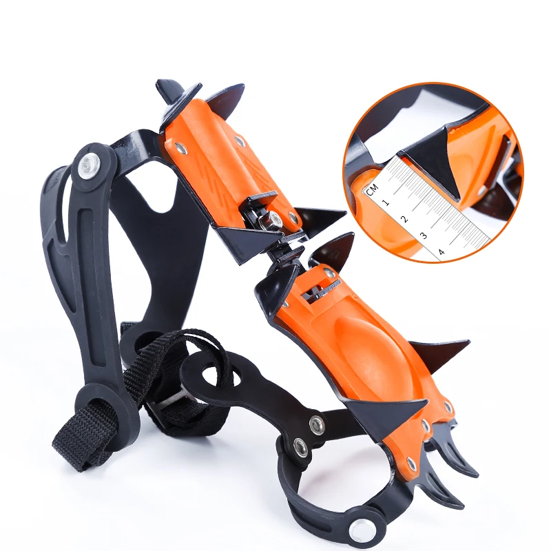 Hewolf 10-Teeth Crampon Manganese Steel Ice Gripper Crampons Snow Board For Skiing Climbing Anti Slip Cleats Outdoor Tools | Спорт и