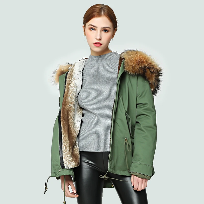 OFTBUY, новинка, винно-красный, большой мех енота, капюшон, зимняя куртка, Женская парка, натуральный мех, пальто для женщин, толстая мягкая подкладка