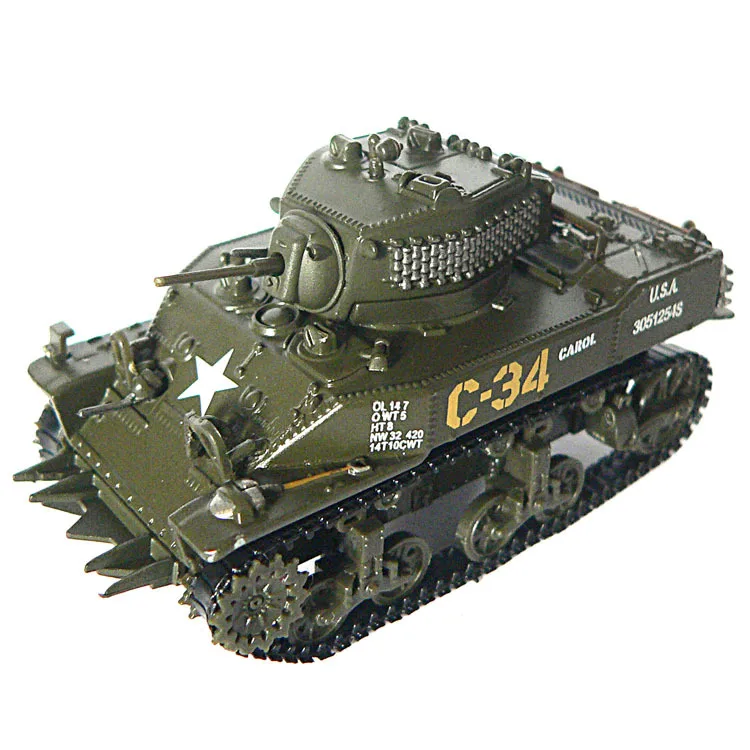 RIAN DAY 1/72 масштаб военная модель игрушки M5A1 Стюарт литья под давлением металлический Танк модель игрушки для коллекции/подарок