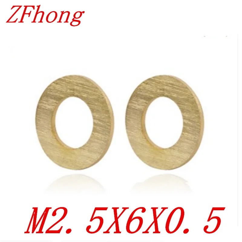 Латунная плоская шайба прокладка 500 шт. M2.5 2 5 мм m2.5 x 6 мм|washer gasket|brass flat washerflat washer |