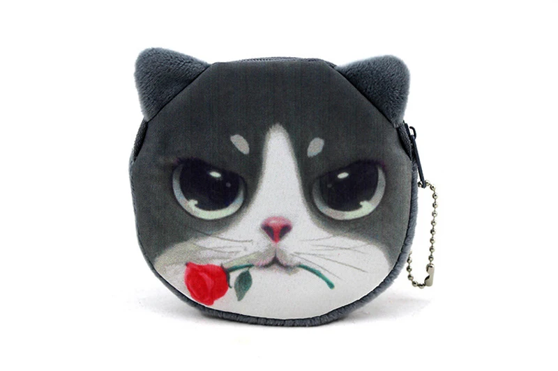 07 BLEVOLO Мультяшные животные принты Кошельки для монет 3D Meow звезда кошельки унисекс Щенок Плюшевые молнии маленький кошелек сумки для монет милый нулевой кошелек - Цвет: 07