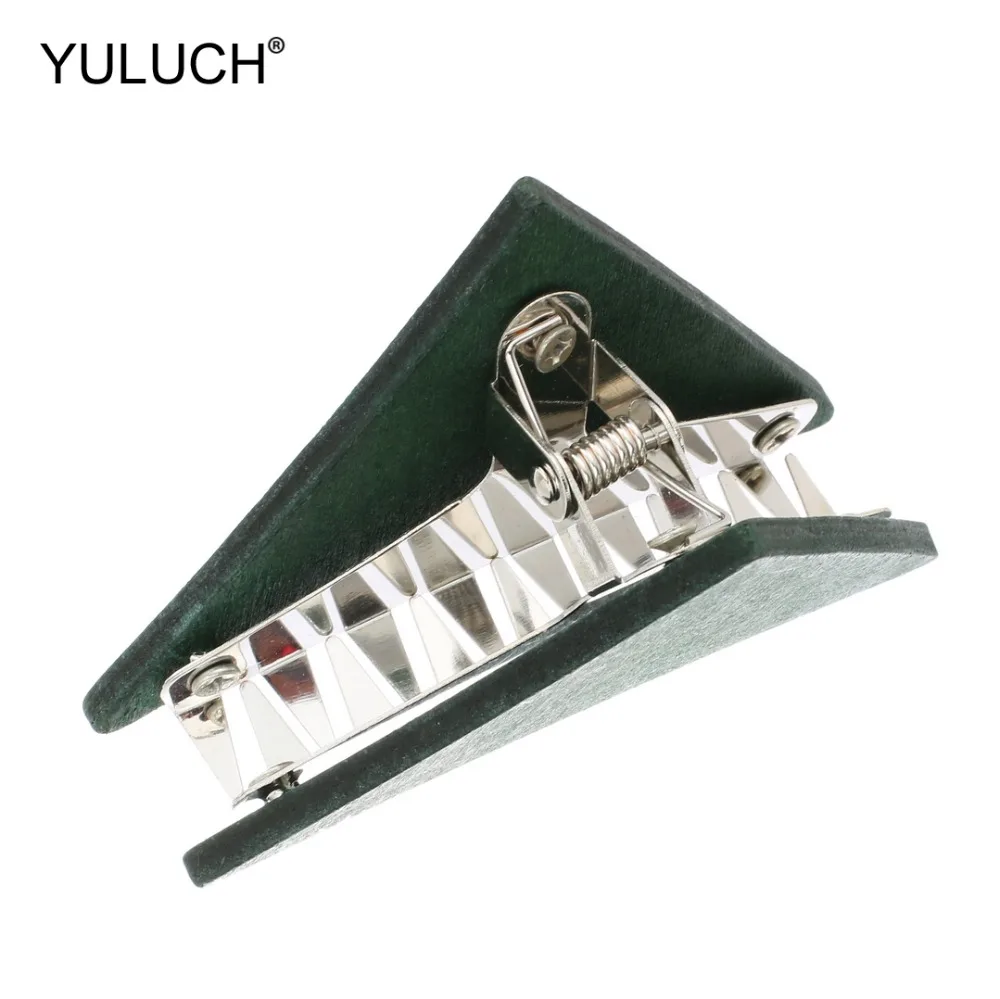 YULUCH 2019 Large Triangle Hair Claw Clip Metal Colorful Wood Big Hairpin Claws Headware For Women Lady Gifts Dropshiping | Украшения и