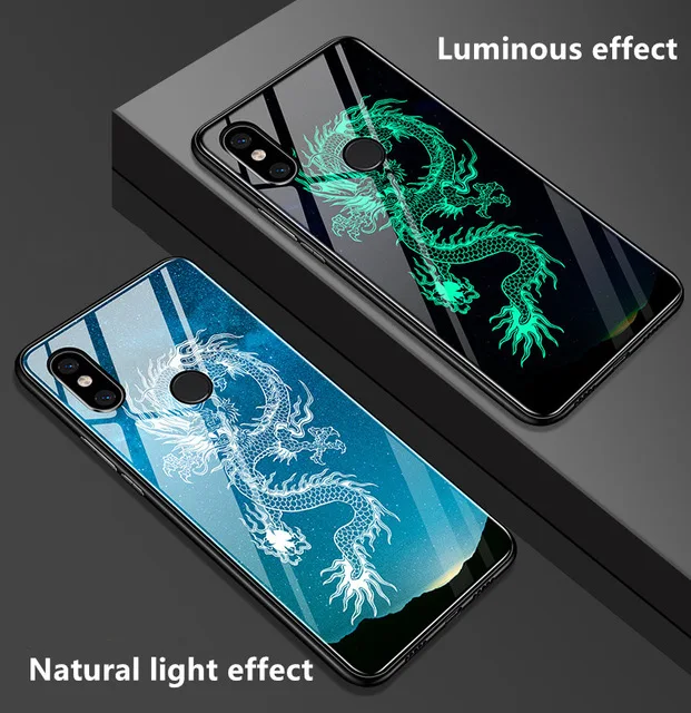

For Xiaomi Mi Mix 3 case Luminous pattern tempered glass Explosion-proof cover For Xiaomi mix 3 mix 2s 2 shockproof Glass case